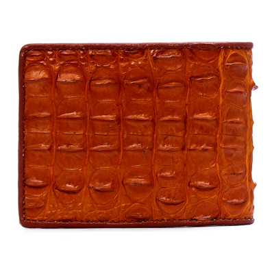 HJ2206 - Bóp nam Huy Hoàng da cá sấu nguyên con màu vàng