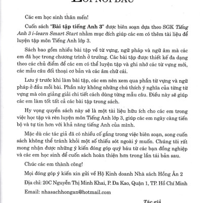 Sách tham khảo- Bài Tập Tiếng Anh 3 - Bám Sát SGK I Learn Smart Start_HA