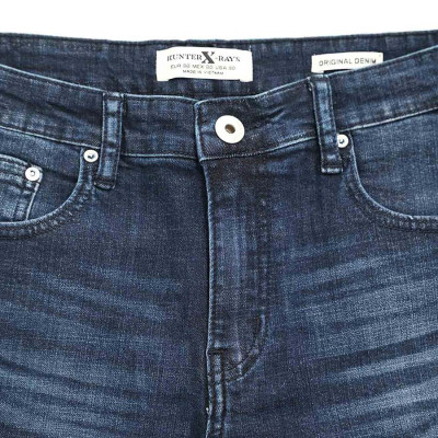 Quần Short Jeans Nam Cao Cấp HUNTER X-RAYS Form  Slimfit Thun Màu Xanh Nam Tính S61