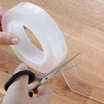 Cuộn băng keo trong suốt KG10 đa năng dán siêu dính trên mọi bề mặt, keo nano 2 mặt chống thấm tiện lợi dài 3cmx3m- Hàng chính hãng