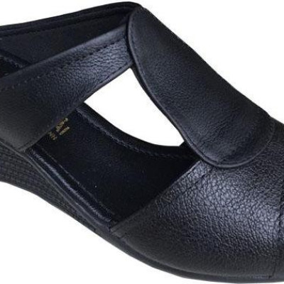 Dép nữ đế xuồng Trường Hải cao 6.5cm quai dép da bò thật không bong tróc đế cao su không trơn thời trang cao cấp DXN0822