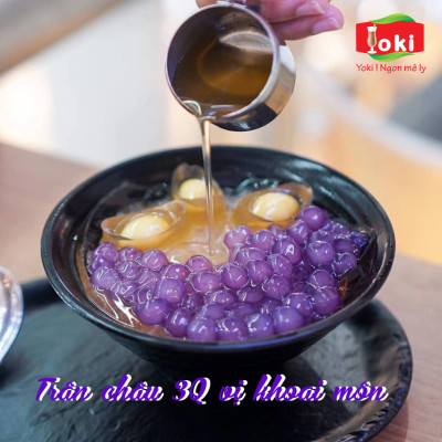 Combo Trân châu 3Q hương măng cụt Yoki và Trân châu 3Q hương khoai môn Yoki