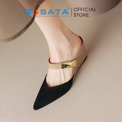 Dép sục cao gót nữ quai ngang phối màu ROSATA RO631 - HÀNG VIỆT NAM - BKSTORE