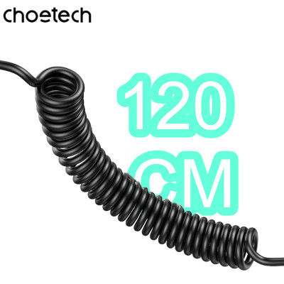 Tẩu Choetech TC0030  sạc nhanh ô tô 65W tích hợp thêm dây cáp sạc lò xo Type C (Hàng chính hãng)