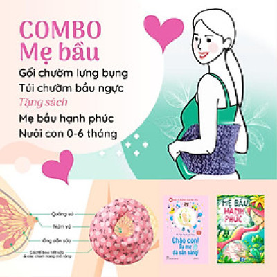 COMBO MẸ BẦU: GỐI CHƯỜM LƯNG, TÚI CHƯỜM KÍCH SỮA