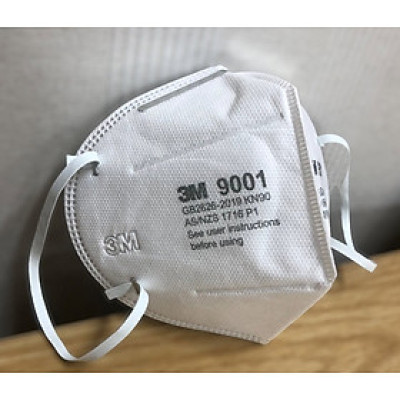 Khẩu trang lọc bụi mịn 9001, 9001V, bảo vệ hô hấp, lọc tối thiểu 80%, hàng chính hãng 3M