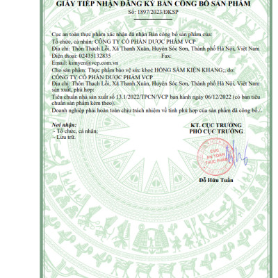 TPBVSK HỘP QUÀ SỨC KHOẺ HỒNG SÂM KIỆN KHANG - Hỗ trợ tăng cường sức đề kháng, giảm mệt mỏi, tăng cường sức khỏe