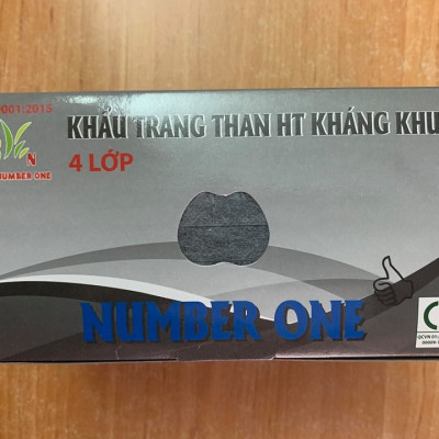 Khẩu trang y tế 4 lớp than  Number One ( hộp 50 cái )