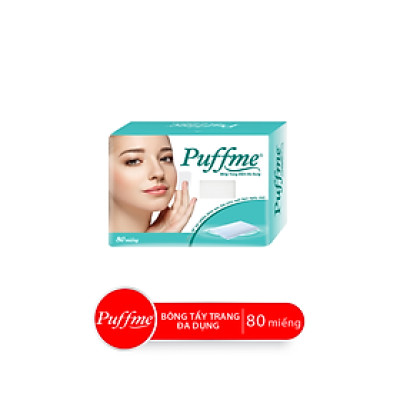 Hộp Bông Tẩy Trang Đa Dụng PUFFME, 80 Miếng/Hộp