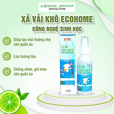 Xả Vải Khô Dạng Xịt Công Nghệ Sinh Học ECOHOME 100ml Hương Ban Mai Vỏ Xanh Làm Mềm Vải Khử Mùi Mồ Hôi, Lưu Hương Cả Ngày