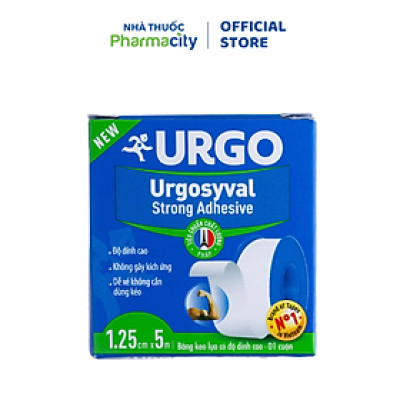 Băng keo y tế lụa độ dính cao URGO Syval Strong Adhesive 1.25cm x 5m (1 Cuộn)