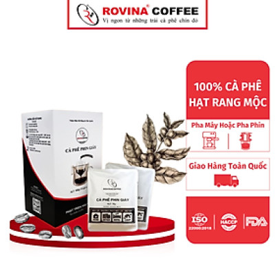 Cà Phê Phin Giấy Rovina – Tiện Lợi – Mọi Lúc – Mọi Nơi Nguyên Chất 100%, Vẹn Tròn Hương Vị Nguyên Bản, Đậm Ngon Đúng Chất