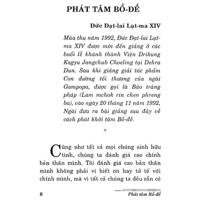 Sách - Phát Tâm Bồ Đề - Song Ngữ Anh Việt - Chính Thông Book