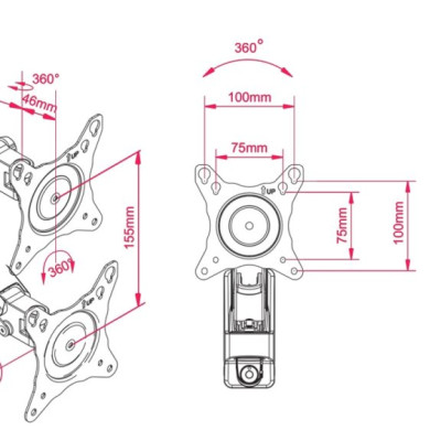 Giá treo tường North Bayou NB-F120 màn hình 17inch - 27inch Tải trọng 7kg nâng lên hạ xuống linh hoạt - Hàng chính hãng