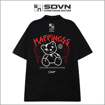 Áo Thun POLO Unisex Form Rộng - Brand Chính Hãng SDVN - HAPPINESS
