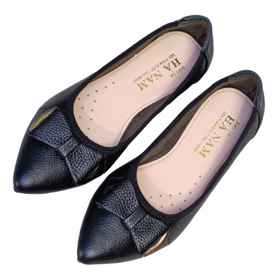 Giày Nữ Búp Bê Đế Bệt TiTi ĐÔ Da Bò Thật Thời Trang Cao Cấp 2cm GBBN2038