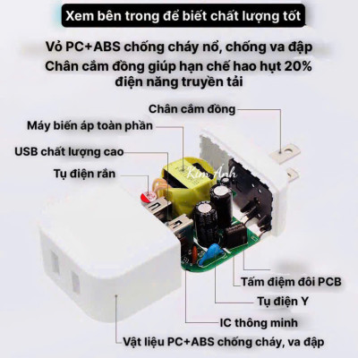 Củ sạc xuất Nhật 5V-3.4A KFLY ( JHX-AC2007) chứng nhận PSE tiêu chuẩn Nhật Bản, được dùng thử 30 ngày, bảo hành hàng chính hãng 12 tháng
