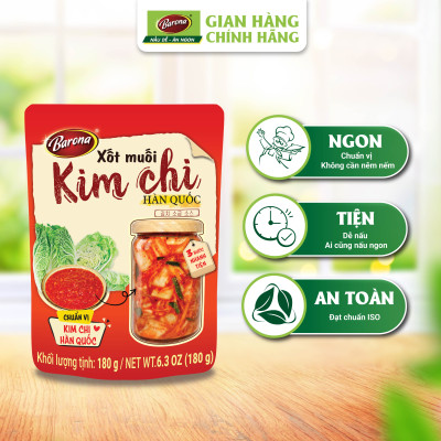 Tặng 1 hũ thủy tinh cao cấp khi mua combo 2 gói Xốt muối Kim Chi Hàn Quốc Barona 180g