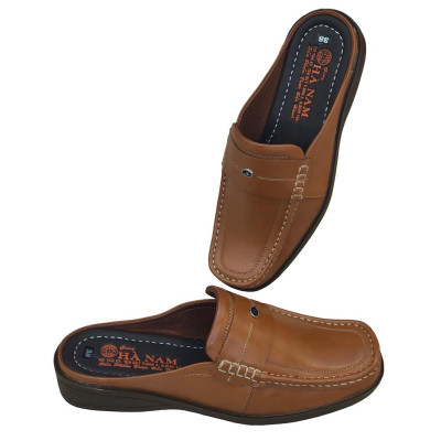 Dép Bít Mũi Nam Da Bò Thật TiTi ĐÔ Cao Cấp GSB2091d