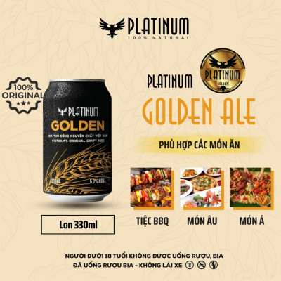 [Thùng 24 lon] Bia Thủ Công Platinum Golden Ale Lon 330ml 5% Chính Hãng Bán Chạy Nhất