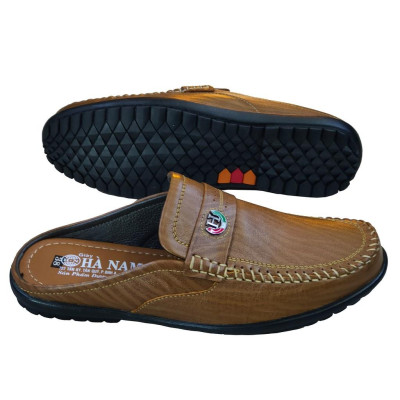 Dép Bít Mũi Nam Da Bò Thật TiTi ĐÔ Cao Cấp GSB2038d