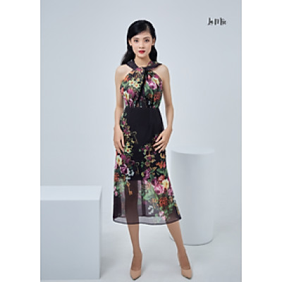 Đầm Voan Cổ Yếm Khoét Lưng Maxivic, La Mộc - LM0122124