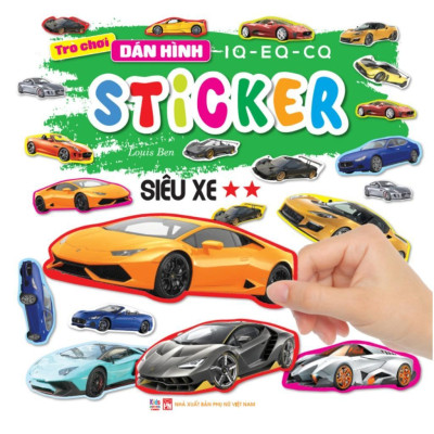 Sách - Trò Chơi Bóc Dán Hình Sticker - Siêu Xe - Combo 2 Tập - Rèn Luyện IQ EQ CQ - Việt Thư