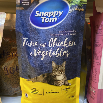 Túi chiết 1kg - Hạt Snappy Tom Mix Cá Cơm Dành Cho Mèo