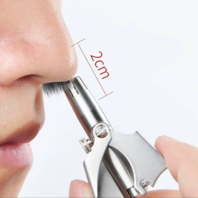 Dụng cụ, Máy cắt tỉa lông mũi bằng thép không gỉ cao cấp, máy cắt lông mũi an toàn tiện lợi ( tặng bộ chổi vệ sinh mini nội địa nhật bản )