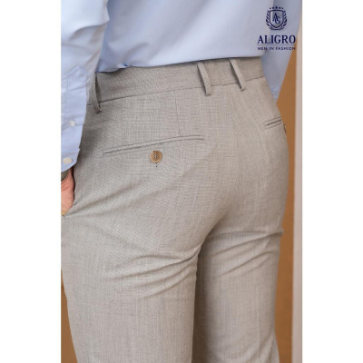 Quần âu nam Aligro màu xám vuông nhỏ, chuẩn form slimfit, tôn dáng ALGO1040