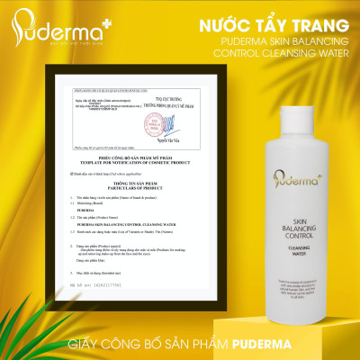  Nước Tẩy Trang PUDERMA SKIN BALANCING CONTROL CLEANSING WATER: làm sạch lớp bụi bẩn, bã nhờn, trang điểm, tế bào da chết bám trên da mặt, đồng thời dưỡng ẩm cho da, giúp làm se khít lỗ chân lông, mang lại làn da mịn màng, trắng sáng.