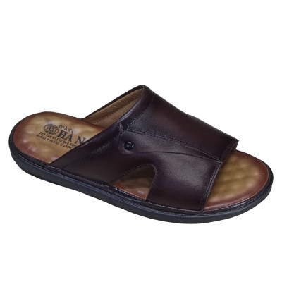 Dép nam quai ngang da bò thật TiTi Đô cao cấp DNA2203