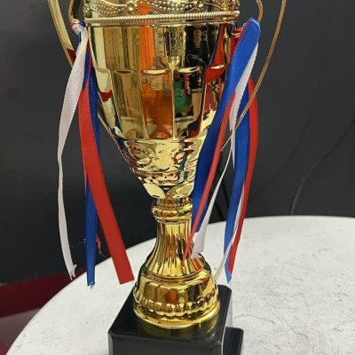 Cúp thể thao A238 , cúp vô địch cao 34cm bằng nhựa cứng kèm dây tua rua đẹp mắt, cúp trao giải giá rẻ