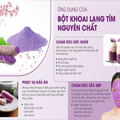 Sora Bột khoai lang tím cao cấp nguyên chất (chiết lẻ từ pack 25kg)