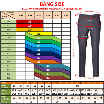 Quần tây nam thương hiệu Amazing cao cấp, form công sở truyền thống, ống đứng, không ly, màu xám lông chuột, có vân chìm