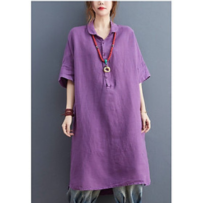 Đầm nữ dáng suông chất đũi mát mẻ, thiết kế đuôi tôm xẻ điệu, tiểu thư, nhẹ nhàng,  Da208