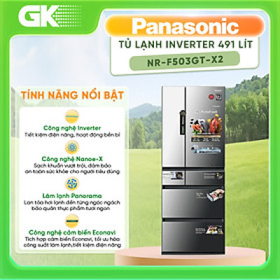 Tủ lạnh Panasonic Inverter 491 lít NR-F503GT-X2 (Hàng Chính Hãng)
