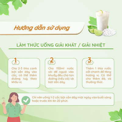 Bột sắn dây nguyên chất 1kg TÂM MINH FOODS làm mát thanh lọc cơ thể