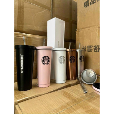 Cốc giữ nhiệt 750ml nhiều mầu lõi INOX 304 kèm ống hút