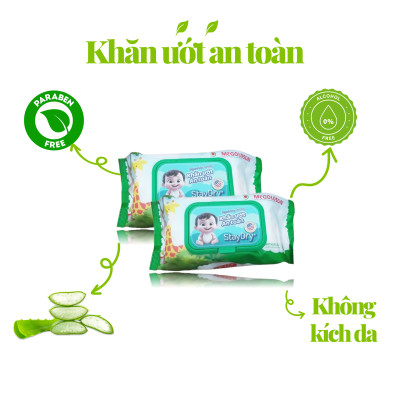 Khăn Giấy Ướt Cao Cấp Không Hương Staydry KU-STCC-KH100 (100 Tờ)