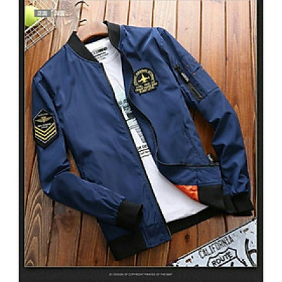  Ao khoác nam kaki thêu logo ngực và tay, túi khóa phối tay hàng đẹp bao chất + M093