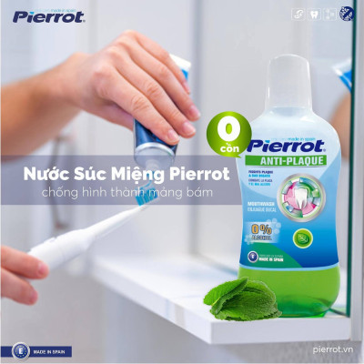 [ Mua 2 tặng 1 chỉ kẽ răng ] Nước súc miệng chống hình thành mảng bám PIERROT 500ml