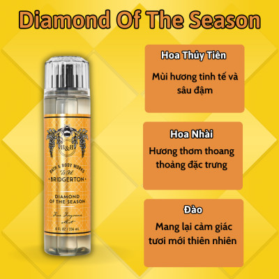 Body Mist Bath And Body Works Nam Nữ Chính Hãng Diamond Of The Season, Xịt Thơm Body Toàn Thân Hương Nước Hoa