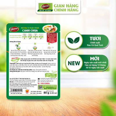 Combo 3 Gói Gia Vị Canh Chua Barona 80g chay mặn dùng được, tươi ngon chuẩn vị không cần nêm nếm