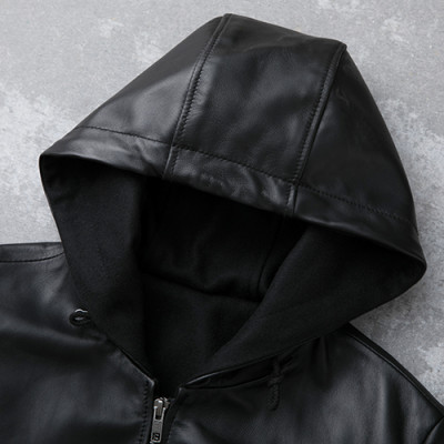 Áo khoác da nam có nón chống thấm nước SITAKI cao cấp AD29
