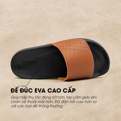 Tomoyo Dép Quai Ngang Da Microfiber Siêu Nhẹ TMD31403