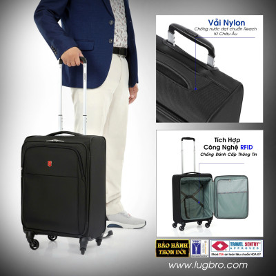 Vali Hành Lý Xách Tay Siêu Nhẹ 1.7kg LUGBRO PILOT - Hàng Chính Hãng - Bảo Hành Trọn Đời