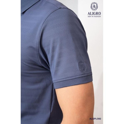 Áo polo nam áo thun áo thun cổ bẻ màu xanh navy chất liệu vải thun lạnh mềm mịn không bai xù co giãn tốt ALIGRO ALGPLO82