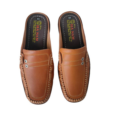 Dép Bít Mũi Nam Da Bò Thật TiTi ĐÔ Cao Cấp GSB20126d