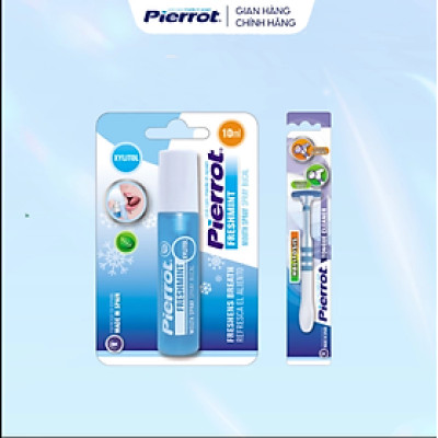 Combo Xịt Thơm Miệng Và Dụng Cụ Làm Sạch Lưỡi PIERROT Phù Hợp Cho Cả Người Nhạy Cảm